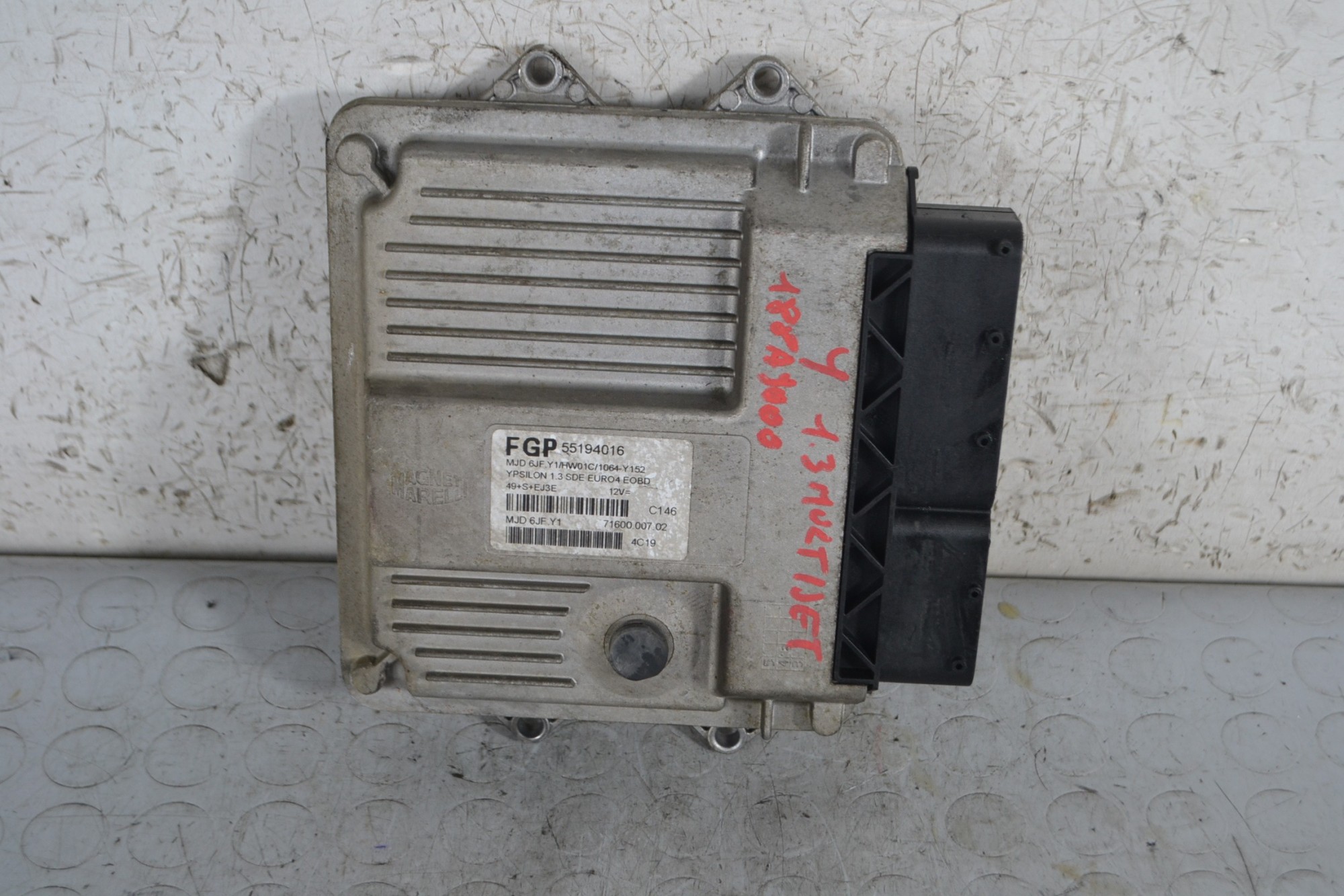 Centralina ECU Lancia Ypsilon 1.3 mtj Dal 2003 al 2011 Cod 55194016  1671528963765