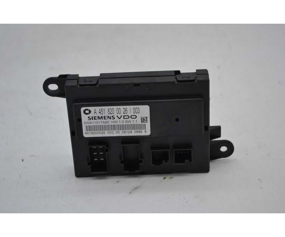 Centralina Chiusura Centralizzata Smart ForTwo W451 dal 2007 al 2015 Cod A4518200026 5WK11517ABF  1696431257527