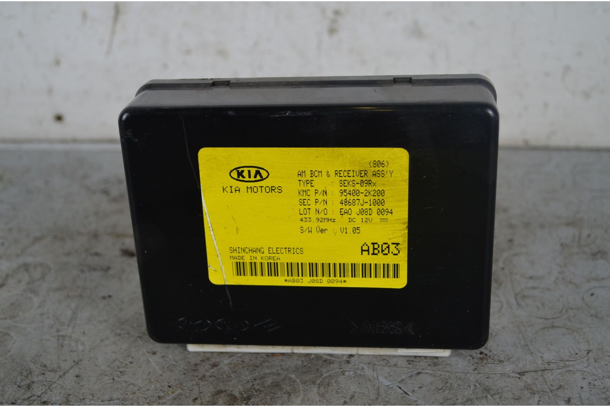 Centralina Sensore Antifurto Kia Soul Dal 2008 al 2013 Cod 95400-2K200  1730893605844