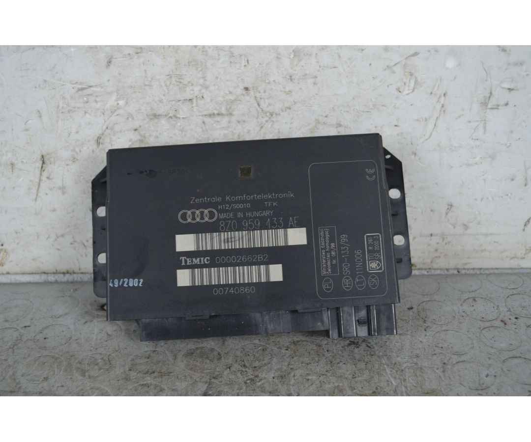 Centralina Comfort Audi A2 Dal 1999 al 2005 Cod 8Z0959433AE  1737018055362