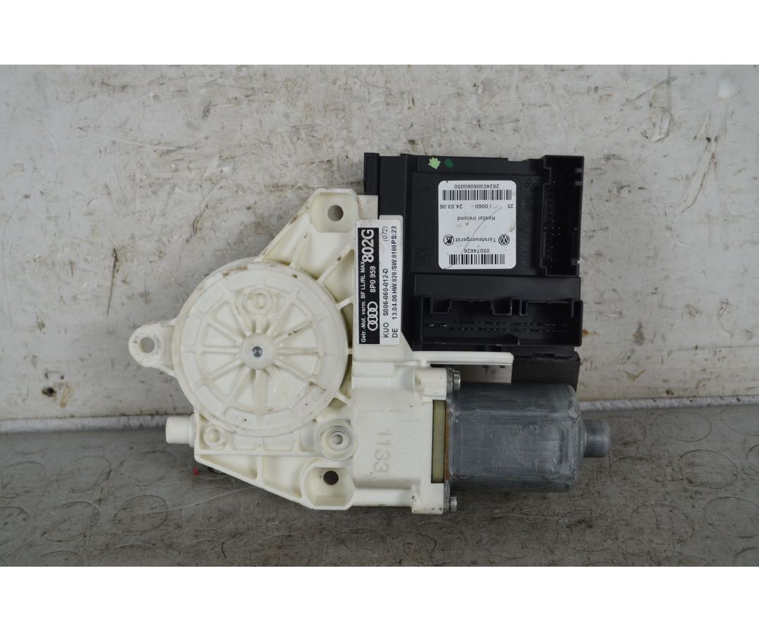 Motorino Alzavetro Anteriore DX Audi A3 8P Dal 2003 al 2013 Cod 8P0959802G  1738055315211