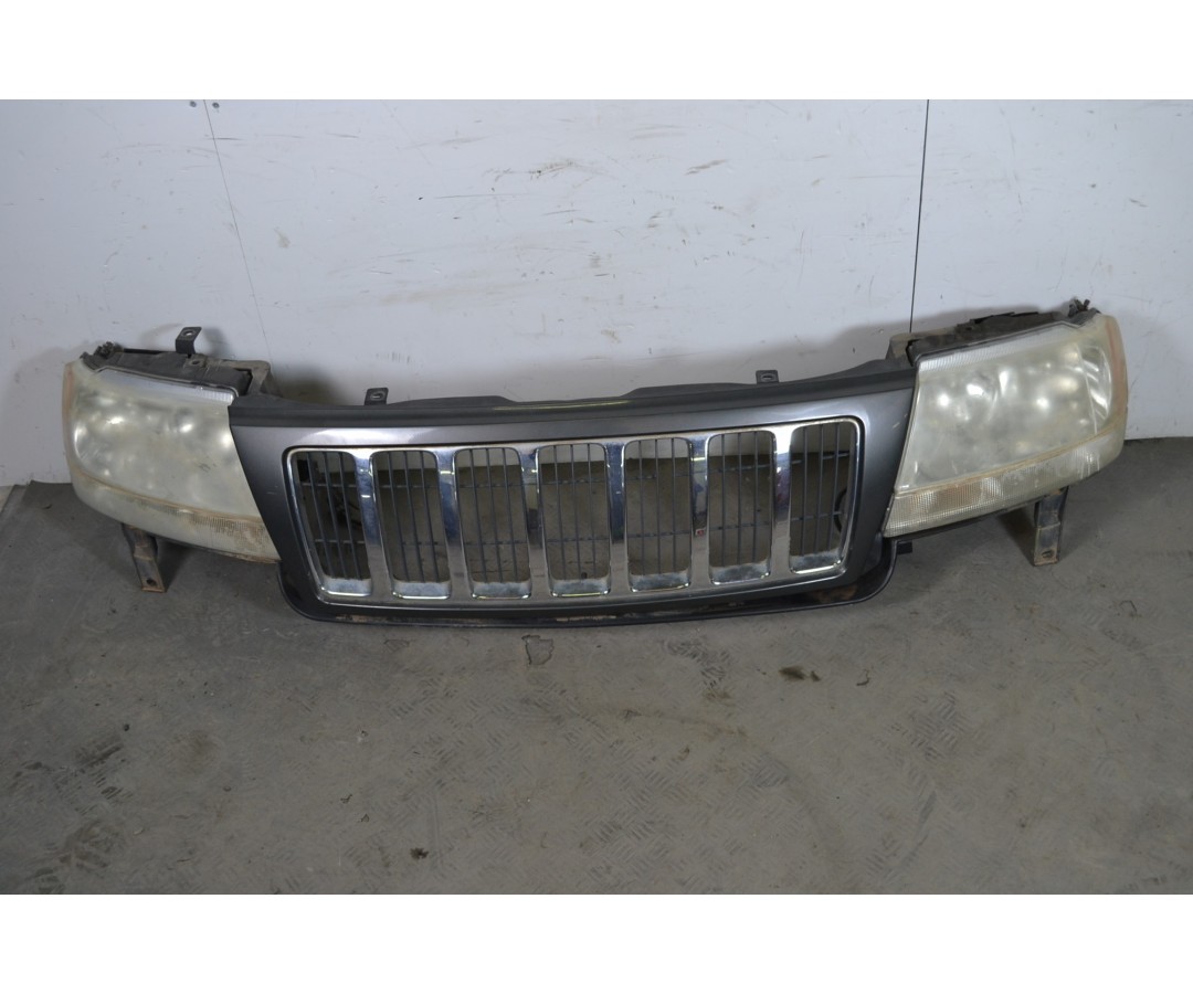 Griglia Anteriore Completa di Fari Jeep Grand Cherokee dal 2002 al 2004 Cod K68086539AA Cod K68086538AA  1652262044743