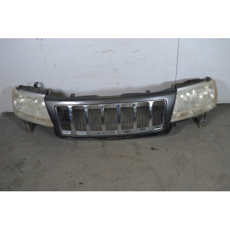 Griglia Anteriore Completa di Fari Jeep Grand Cherokee dal 2002 al 2004 Cod K68086539AA Cod K68086538AA  1652262044743